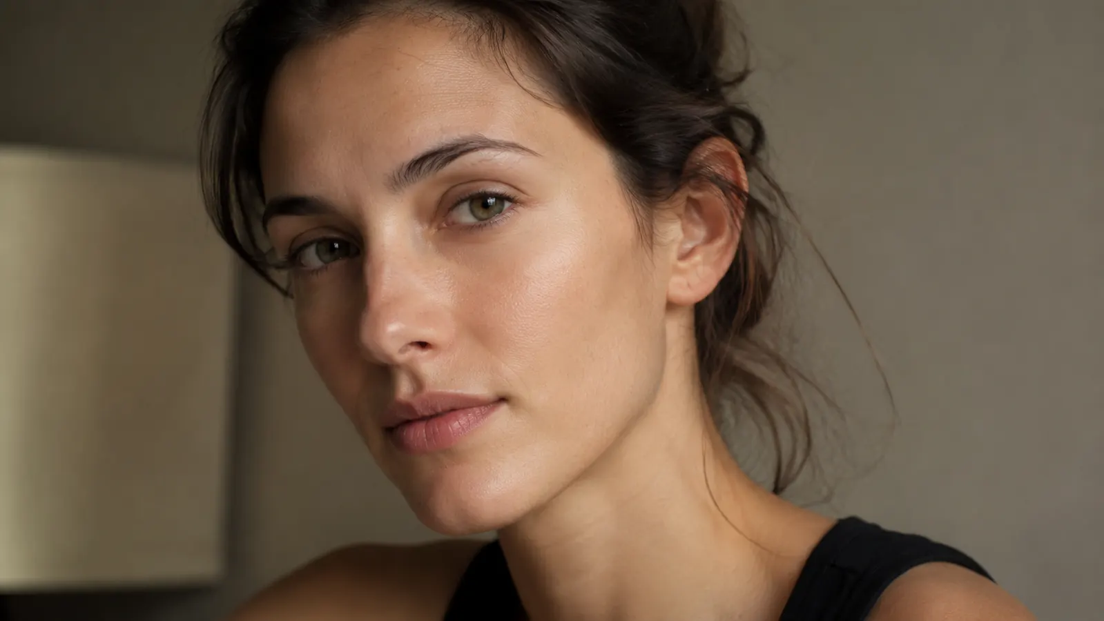 Close-up of clear skin on a woman's cheek showing even tone and minimal visible marks